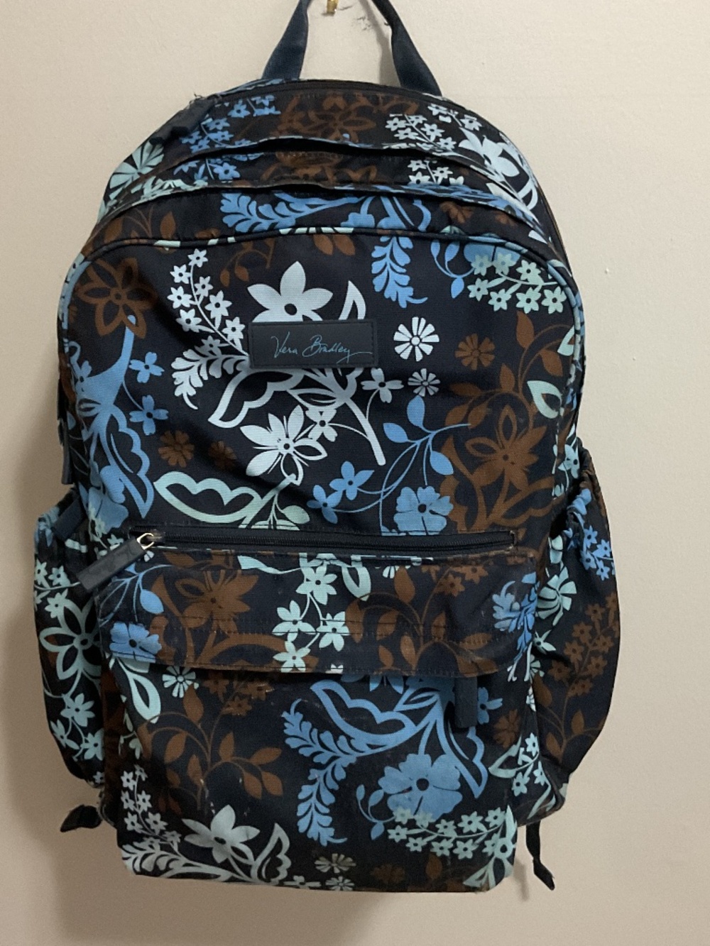 Vera Bradley Large Java Floral Campus Backpack in Water-Resistant Nylon